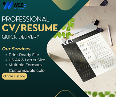 Elegant Resume Design Service, CV designs, CV writing in Turkiye For Gain Job